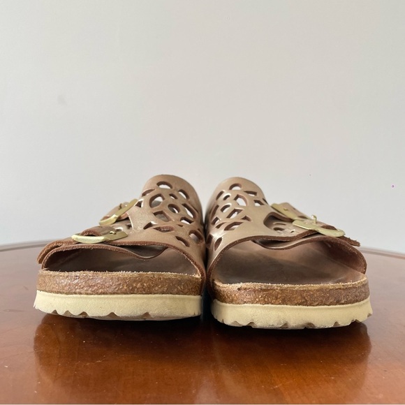 Birkenstock Bellary Metallic Gold Leather Slide Sandals | EU 37 - Picture 3 of 8